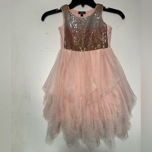 Girls pink sparkly dress